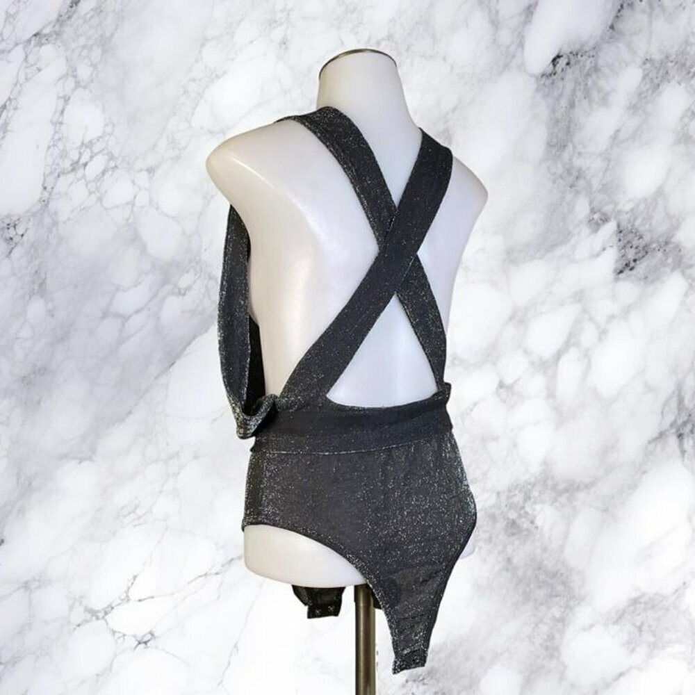 Superdown Priya Cross Back Bodysuit - Black Metallic - Picture 4 of 12